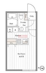 ZESTY豪徳寺 ワンルームの間取図画像
