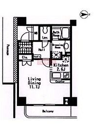 グランハイツ池尻 1Kの間取図画像