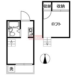 プリンセスコート代沢 ワンルームの間取図画像