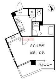 Greenroom代沢 1Kの間取図画像