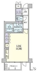 代々木の杜緑邸 ワンルームの間取図画像