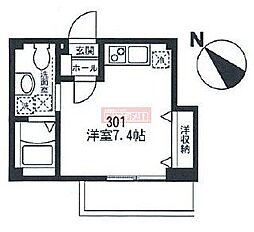 グランパーチェ ワンルームの間取図画像