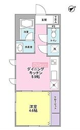 アヴニール上原 1DKの間取図画像