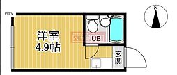 下北沢第2コーポ ワンルームの間取図画像