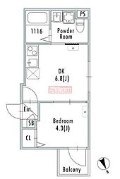 GRANPASEO下北沢III 1DKの間取図画像
