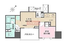 プラウド渋谷本町 1LDKの間取図画像