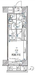 ディアレイシャス下北沢 1Kの間取図画像