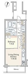 レジデンスヒルズ神山町 1LDKの間取図画像