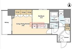 OrchidResidence渋谷富ヶ谷 1LDKの間取図画像