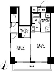 ロリエ笹塚 2Kの間取図画像