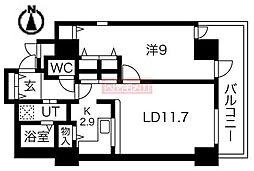 シティコート目黒4号棟 1LDKの間取図画像