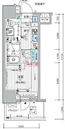 メインステージ三田アーバンスクエア 1Kの間取図画像