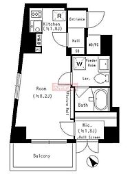 レジディア恵比寿 ワンルームの間取図画像