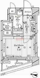 メインステージ中目黒 1Kの間取図画像