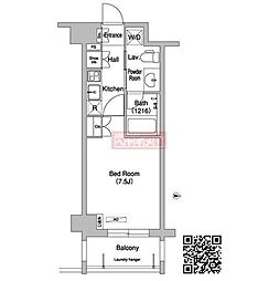 コンフォリア下北沢 1Kの間取図画像
