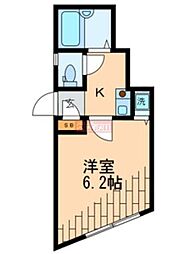 ヘリオス378浜田山 1Kの間取図画像