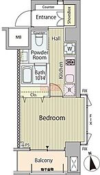 RESIDENCE高輪台 1Kの間取図画像