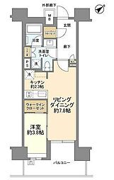 ブランズ芝浦 1LDKの間取図画像