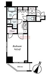 PALACESTUDIO麻布EAST 1Kの間取図画像