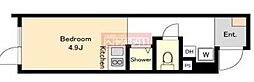 HW.HILLS ワンルームの間取図画像