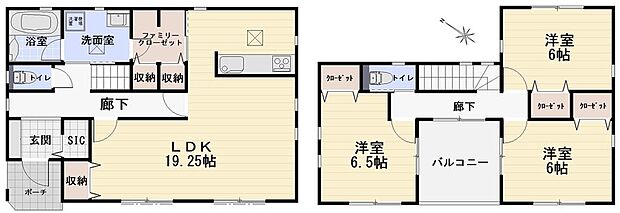 NO.6区画参考プラン(参考プランで建築の場合、建築面積・仕様によっては別途オプション費用が発生する場合があります)