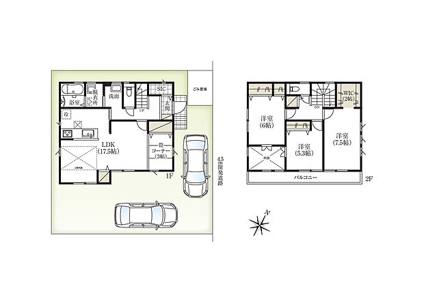 NO.18区画参考プラン(参考プランで建築の場合、別途増坪費用、オプション費用が発生します)