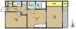 MUハイツ 2DKの間取図画像