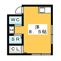 ハイデルベルク春日 2階ワンルームの間取り