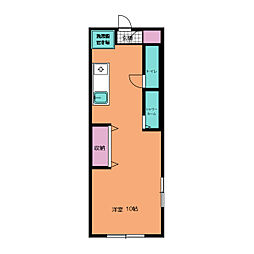 ＤＩビル 1階ワンルームの間取り