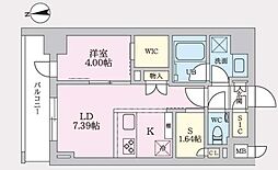 タスキプライムテラス後楽園 5階1LDKの間取り