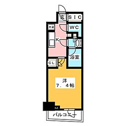 ルフォンプログレ四谷 11階1Kの間取り