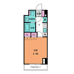 パークキューブ四谷三丁目 1階ワンルームの間取り