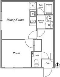 HJPLACE神楽坂 1DKの間取図画像