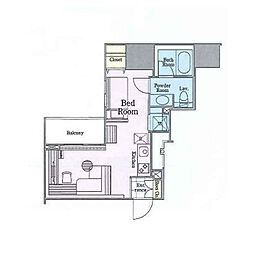 ロイジェントパークス四ッ谷 ワンルームの間取図画像