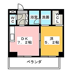 PARKHABIO飯田橋 1DKの間取図画像