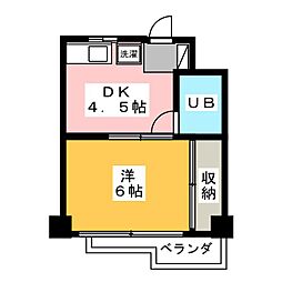 メゾン・ド・南郷 1DKの間取図画像