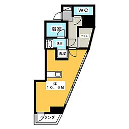 SK-ONE市ヶ谷 ワンルームの間取図画像