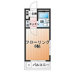 ランデン市谷 1Kの間取図画像