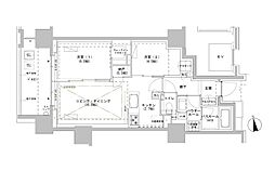 パークスフイア牛込神楽坂 2LDKの間取図画像