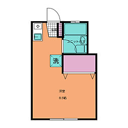矢来町マンション ワンルームの間取図画像