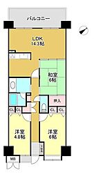シャルマンコーポレイクシティ瀬田 3LDKの間取図画像