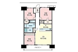 オハナふじみ野上野台ブロッサム 3SLDKの間取図画像