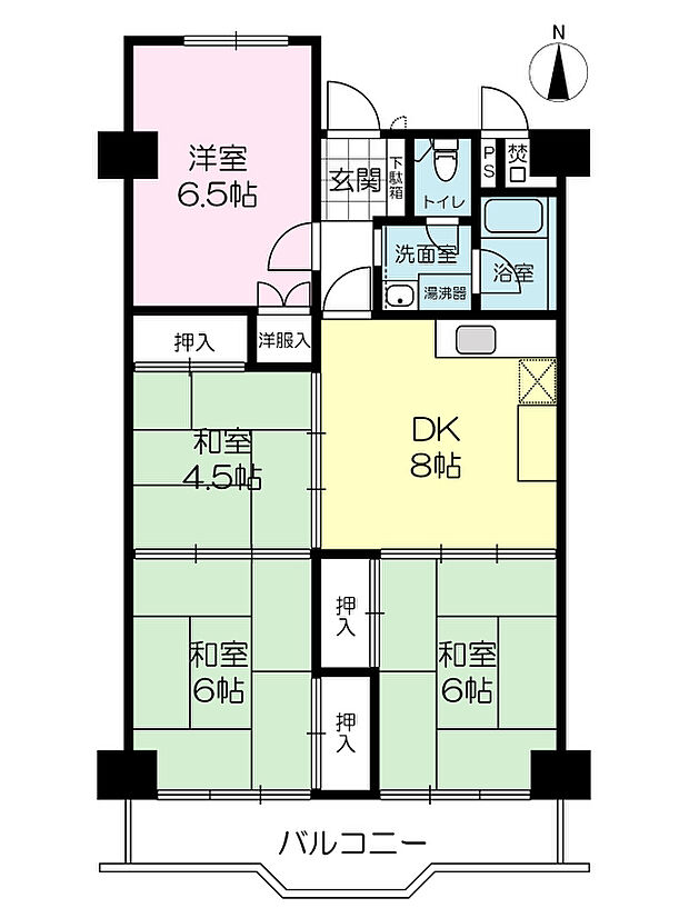 阪急南茨木ハイタウン東奈良高層住宅B棟(4DK) 7階/703の間取り