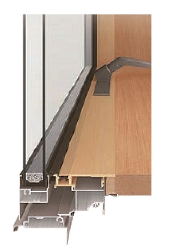 (LOW-E複層ガラス(サーモスL))アルミの良さと樹脂の良さを融合した「ハイブリッド窓」。