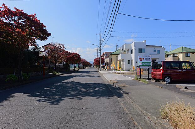 前面道路は幅5mなので、車同士のすれ違いも心配ありませんね。