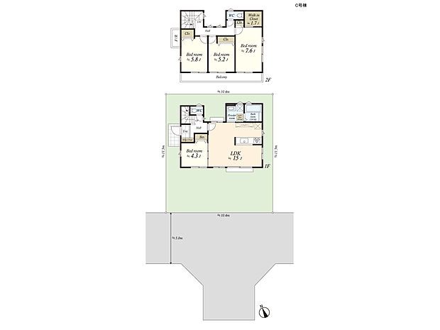 閑静で緑豊かな住宅地に36坪以上の広々とした敷地の邸宅です。
