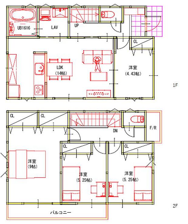 （建物プラン例）丁寧な打ち合わせにてヒアリングを行い、お客様のお好きな間取をプランニングいたします。