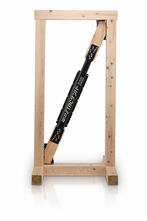 (住友理工・TRCダンパー)特殊粘弾性ゴムで地震エネルギーを吸収し地震による水平変位を減少させます。