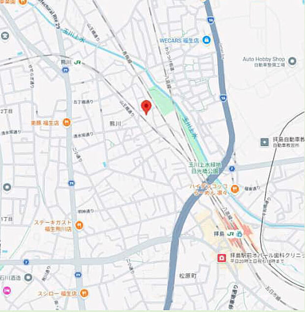 お車でお越しの際は「福生市熊川528ー28」と入力して下さい。