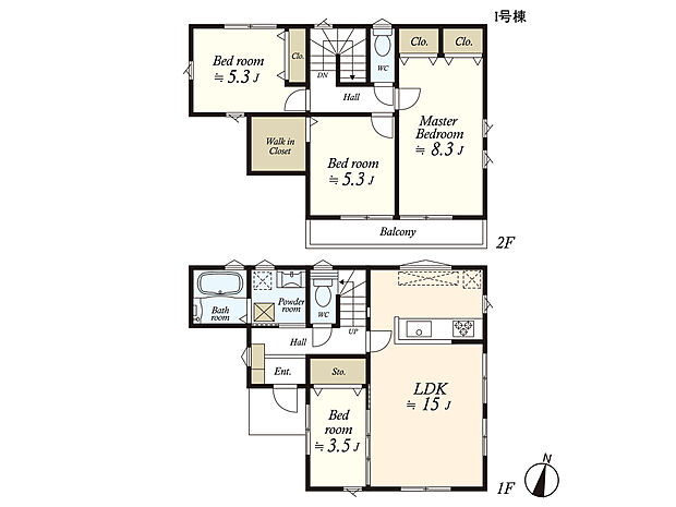 (建物プラン例)丁寧な打ち合わせにてヒアリングを行い、お客様のお好きな間取をプランニングいたします。